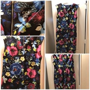 Black floral sleeveless dress size 14